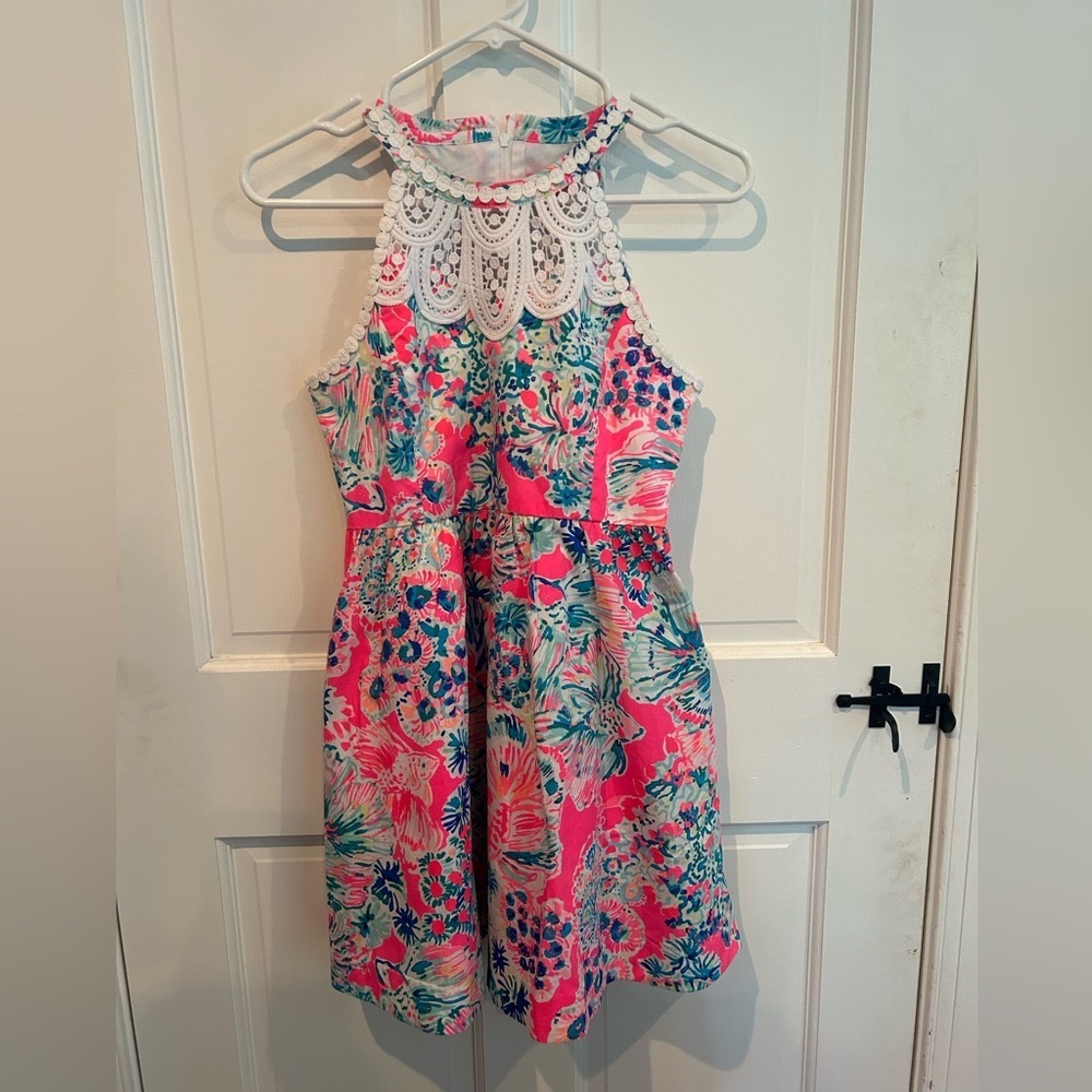 COPY - Girls Lilly Pulitzer dress with lace trim.